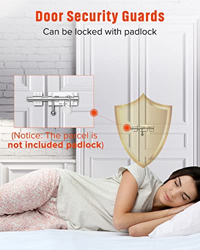 Heavy Duty Slide Bolt Gate Latch Hardware, 6.3 Inch, Silver | Solid 304 Stainless Steel Latches Electroplating Finish, Barrel Bolt Lock for Wooden Fence, Interior, Yard/Barn/Shed Door - color: Silver - 1 Pack