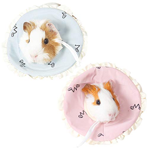 La La Pet® 2Pcs Recovery Pet Collar for Ferret Hamster Recovery Cone E-Collar Rabbit Protection Cone Guinea Pig Neck Recovery Elizabeth Collar Adjustable for Small Animal Squirrel Chinchilla, S - size: S