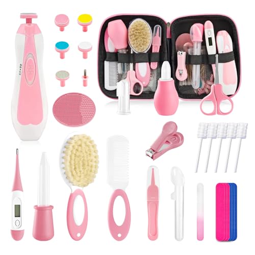 Baby Healthcare and Grooming Kit for Newborn Kids, 31PCS Upgraded Safety Baby Care Kit, Newborn Nursery Health Care Set, Baby Care Products (Pink（31PCS) - style: PINK-31