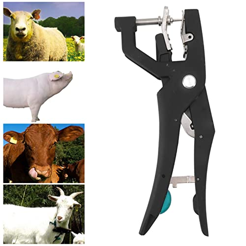 Livestock Tag Applicator, Alloy Steel, Automatic Rebound, Hydraulic Tag Tongs for Livestock, Cattle, Sheep, Pigs, Goats
