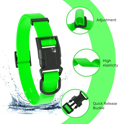 Waterproof Dog Collar, Easy to Clean Rubber Dog Collars with Quick Release Buckle Fits Small Medium or Large Dogs (Green, M (11.8-18.5 inch)) - color: Green, size: M (11.8-18.5 inch)