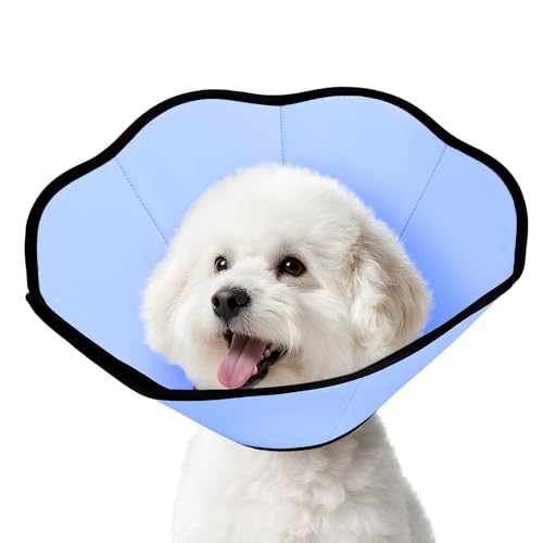 MIDOG Dog Cone Collar After Surgery, Soft Dog Cone Alternative to Stop Licking,Adjustable Elizabethan Recovery Cones for Small to Large Sized Dogs - color: Blue, size: S