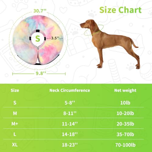 Dog Cone, Y-blue Dog Cone Collar Inflatable Puppy Neck Collar(Pink Blue, S) - color: Pink Blue, size: Small