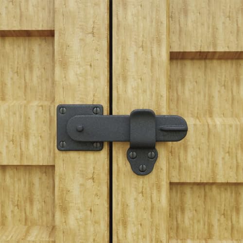 Renovators Supply Manufacturing Black Wrought Iron Flip Gate Latch 5.75 in Antique Barn Door Lock Pack of 2 - color: 5.75-inch Latch, size: Pack of 2