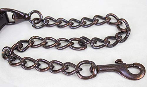 Derby Originals Bronze Beauty Rolled Leather Cattle Show Halter, Small/Medium/Large, Adjustable Fit with 48" Lead and 14" Chain, Durable Bronze Hardware, Ideal for Shows, 1-Year Warranty