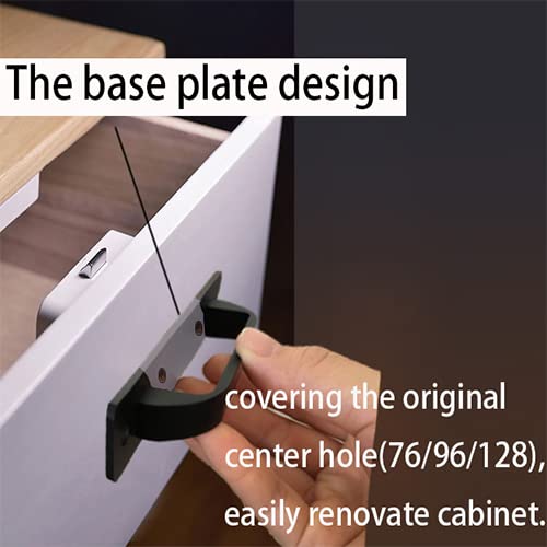 12 Pack 5 Inch 128 mm Matte Black Square Cabinet Handles with Base Plate Aluminum Cabinet Pulls Drawer Pulls Sliding Door Pulls Black Cabinet Handles - color: FlatBlack, size: 5 Inch