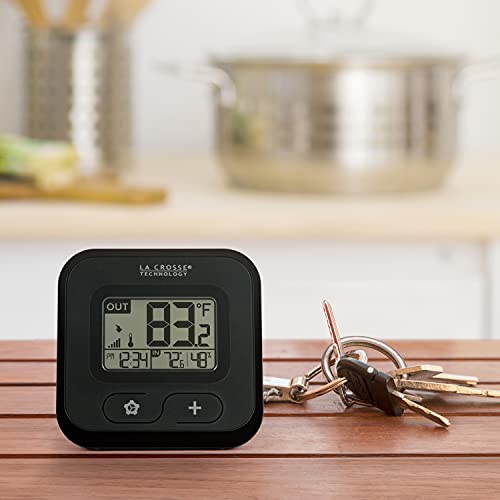 La Crosse Technology 308-147 Wireless Compact Digital Thermometer with Humidity, Black