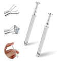 2Pcs Piercing Ball Grabber Tool for Changing Jewelry, Stianless Steel Flat Back Earring Applicator Internally Threaded Push Pin Piercing Grabber Tool - color: Silver-F