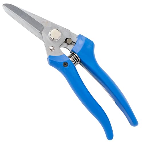 Premier 1 ExoTrim™ Blue Hoof Trimmer (Non-Serrated) | Longer 2.2" blades, offset angle for tight spaces. Ergonomic all-day comfort. Smooth blades for hooves. Secure locking. - style: Non-Serrated