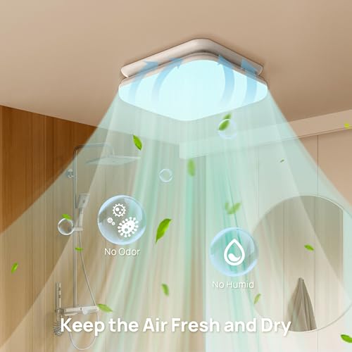 Consciot 50 CFM Bathroom Exhaust Fan with Light, Super Quiet 1.0 Sone, Suitable for mounting Hole 7.68 x 7.36 inches, 1000lm LED Light 5CCT Selectable & Nightlight, Bathroom Vent Fan for Ceiling - style: 50 CFM