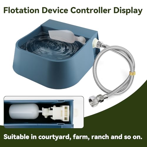 LESYPET Dog Automatic Water Dispenser with Hose, 68 oz Outdoor Dog Drinking Water Bowl for Chicken Livestock, Auto Filling Waterer for Pets & Livestock - size: 68 oz - Bowl with Hose
