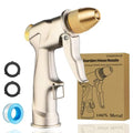 Heavy Duty Metal Hose Nozzle, High Pressure Garden Hose Nozzle | All-Metal Water hose nozzle with 4 Adjustable Spray Patterns, For Watering Plants,Pet Showering,Car Washing&Windows