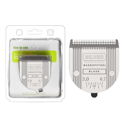 5 in 1 Replacement Blade Compatible with WAHL Bravura Chromado Creativa | 1 Pc Silver Dog Replacement Heads Compatible with Wahl Bravura Clipper .Chromado，Creativa，Figura Clippers for Dogs Grooming - color: 1 Pack Silver