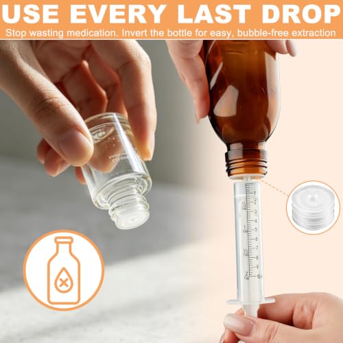 Medicine Bottle Adapter For 10ml Syringe - 15 Pieces 3 Sizes (5each size),Variety Kit Fits 0.55" & 0.7" & 0.86" Openings,Press-In Bottle Adapter for Oral Syringes,Fits 1ml, 3ml, 5ml & 10ml Oral Syringes(15) - size: 15 Pack