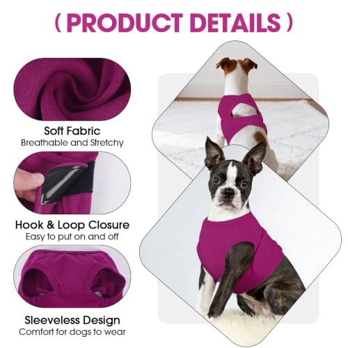 BRKURLEG Dog Chest Recovery Suit After Surgery, Purple XS | Dog Chest & shoulder Wound Cover, Breathable & Soft Anti-Licking Wound Vest, Not for Spay/Neuter Surgeries, Cone Alternative - color: Purple, size: X-Small
