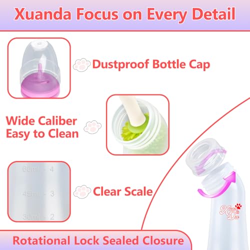 Pet Feeding Bottle,3 Pack Wide Mouth Angled Nursing Bottle, 3 Sizes Nipples with Ventilation Valve Resistant Tearing Perfect for Puppies, Kittens, Small Wildlife(Pink) - color: pink
