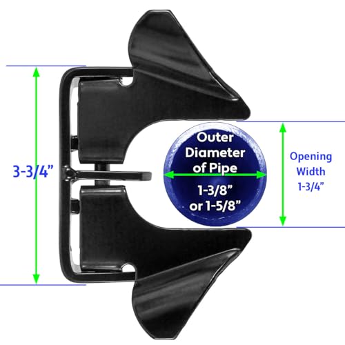 Black Wall Mount 1-3/8" Flat Back Butterfly Latch - Chain Link Fence Gate Latching Hardware - size: BLACK 1-3/8"
