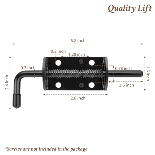 Shed Door T-Handle Lock Latch Kit with 4 Keys, Shed Barn Coop Storage Door T-Lock Set, Adjustable 5-1/2" Stem, with Spring Loaded Gate Pin Bolt Latch - 1 Lock+2 Latch - style: Lock 5-1/2" + Latch 6in