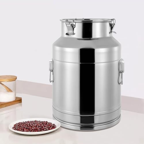 28L/7.39Gal Stainless Steel Milk Can 304 Stainless Steel Milk Jug Sealed Bucket Wine Pail Bucket Milk Can Liquid Storage Container w/Sealed Lid for Milk Wine Water Liquid - size: 28L|without faucet|304|Thickened version