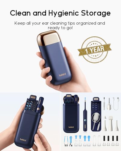 Bebird Earsight Plus R37R Ear Wax Removal Tool Camera, FSA HSA Eligible Items, Smart Ear Cleaner with Painless Visual Tweezers, Flexible Ear Camera Otoscope, Home ENT Cleaning Kit for Family,Blue - color: Blue