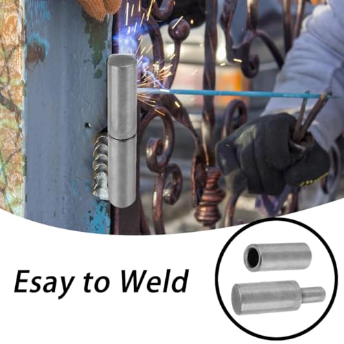 4 PCS Weldable Barrel Hinges Weld On Bullet Door Hinge 3" x 3/4" Heavy Duty Steel Detachable Hinges for Trailer Ramp Gate Swing Door (4 PCS) - color: 4 PCS