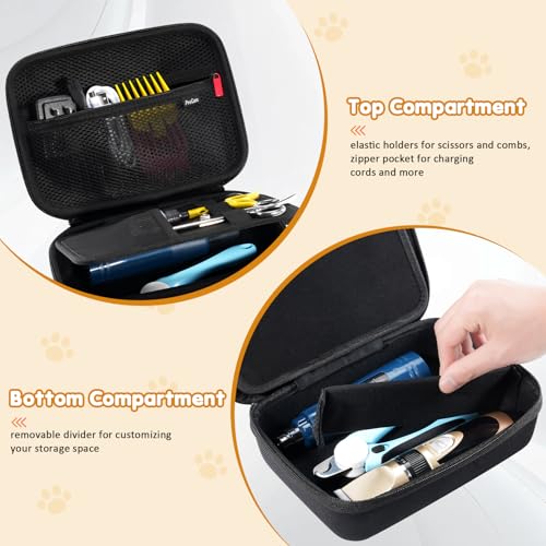 ProCase Hard Pet Grooming Tool Storage Case -Black | Travel Organizer for Oneisall/Wahl Dog Clippers, Pet Shaver, Nail Trimmer & Accessories, Bag for Dog or Cat Grooming Kits