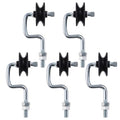 Farm Electric Fence T-Post Corner Insulators, Black, 5Pack | T-Post Anchors, Corner Polyrope Insulators, Bracket - style: B010+ls-5pcs