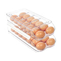 MesRosa Egg Holder for Fridge, Automatic Rolling Egg Organizer -2 Layer | Stackable Clear Egg Container & Tray for Refrigerator, Durable Dispenser and Storage with Sturdy Lid to Saving Space - size: 2 Layer Holder 28 Eggs