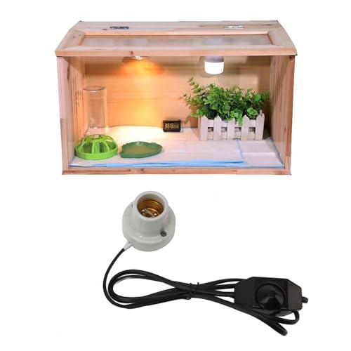 Gonetre Reptile Ceramic Heat Lamp Holder Professional E27 Socket Reptile Heat Light Fixture Holder for Lizard Tortoise Premium Ceramic Material Long Service Life (US Plug 120V)