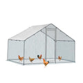 Outvita 6.5 x 6.5 FT Metal Chicken Coop Walk-in Poultry Run Pen | Waterproof Cover and Large Habitat Design Support Chickens and Small Animals in Yard Farm Patio - color: Silver, size: 78.0"L x 74.0"W x 78.0"H