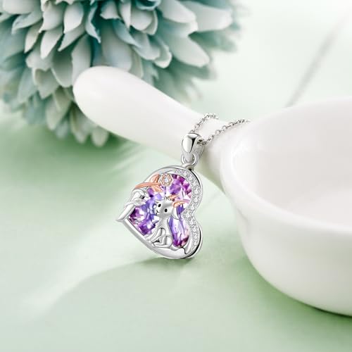 Goat Necklace Crystal Goat Necklace Sterling Silver Heart Goat Necklace Animal Pendant Jewelry for Women Goat Gift for Goat Lovers - style: crystal goat