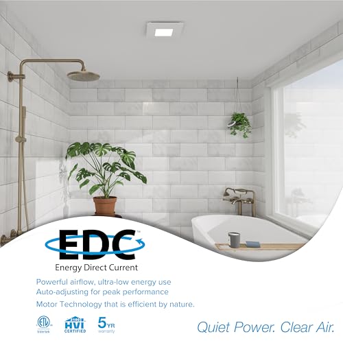 Bathroom Exhaust Fan with Light, 50-80-110 CFM, BEL5080110 | Energy Star and HVI Certified, No-Attic Roomside Install, Ultra-Quiet DC Motor, Dimmable 5-CCT LED, 5-Yr Warranty, US Support - size: LED Light