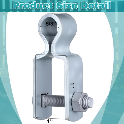 Dansydaisy 2 Pcs 1" x 1" Square Post Female Hinges 5/8'' Pintle Square Chain Link Fence Gate Post Galvanized Steel Hinge with Bolts and Nuts for Repairing and Replacing Fence Gate(Silver) - color: Silver, size: 1" X 1"