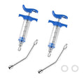 2Pcs Reusable Goats Syringe, 2 Drench Nozzle Adjustable Dosage Drench Gun Syringe for Bird, Cattle, Sheep, Goats, Horse, Pig, Dog Supplies (S-20ML) - size: S-20ML