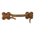 Cabin Hook and Eye Door Latch, Iron, 4 in, Rust | Heavy Duty Construction, Barn Door Gate Latch, Window Sash Catch, Screws Included - color: Rust