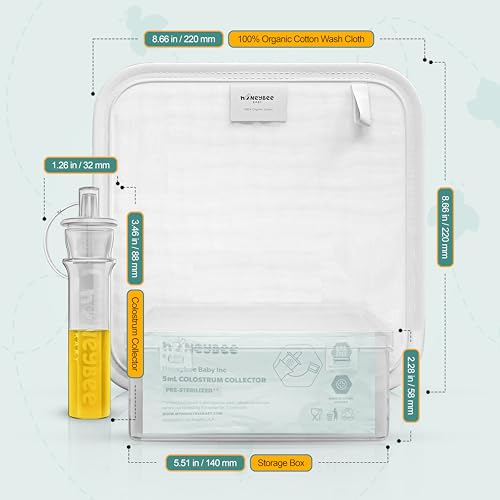 Colostrum Collector Kit | Reusable Silicone Breast Milk Collector for Harvesting Colostrum Breastmilk, Pre-Sterilized Includes Storage Case & Cotton Wipe | Set of 14 Collectors, 5mL each - size: 14 Piece Set