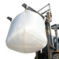 Heavy Duty Bulk Bags 220 Gallon Flat Bottom Duffle Top 10Pack | White Woven Polypropylene FIBC Bulk Bags for Construction, Demolition, Mining & Landscaping, Holds up to 3500lbs - size: 10 Pack / MAX LOAD:4400 LBS
