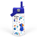 SANDJEST Dog Water Bottle - Kids Water Bottle with Straw Lid - 12 Oz Insulated Stainless Steel Water Bottles for Kid Boys - Travel Cup for School Sports - color: Dog