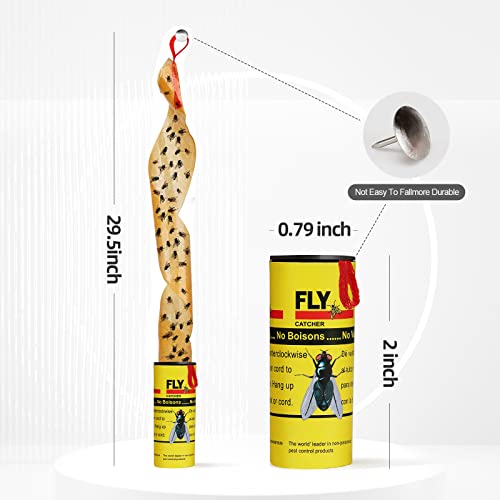 Fly Traps for Indoors Outdoor, Fly Paper Strips Sticky Hanging, Fruit Fly Strips,Fly Tape Catcher Ribbon, Fruit Fly Gnat Trap Killer Fly Traps for Inside Home(35 Pack) - style: Fly Strips
