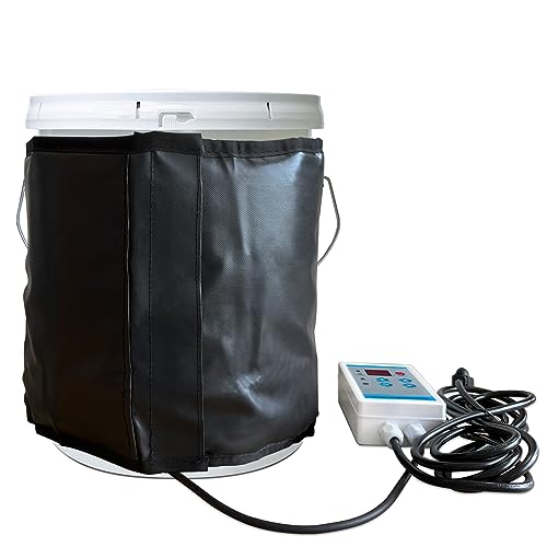 Honey Heater,Pail Heater,Drum Heater,Drum Heating Blanket,5Gal Band Heater,Honey Bucket Heater, Fixed Internal Thermostat and Timers Max Temp 130℉,350W,120V. - size: 5Gal