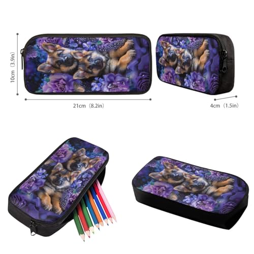 Upetstory German Shepherds Backpack for Girls Boys Kids School Bag Set Elementary Bookbag with Insulated Lunch Box Pencil Case Book Cover Water Bottle Sleeve Kindergarten Daypack 5 In 1 - color: German Shepherds