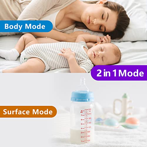 Digital Thermometer for Adults and Kids, No Touch Forehead Thermometer for Baby, 2 in 1 Body Surface Mode Infrared Thermometer with Fever Alarm and Instant Accuracy Readings - color: Purple