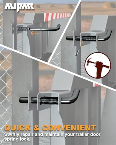 Heavy Duty Steel Trailer Gate Spring Latch Pin | Repair Kit 819T | Anti Rust | Black
