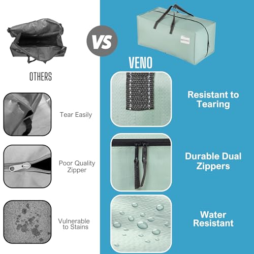 VENO 10 Pack Heavy Duty Moving Bags with Backpack Straps, Zippers & Handles, Extra Large Packing Bags for College Dorm Essentials, Moving Supplies Alternative to Cardboard Moving Boxes - color: Light Green Matte, size: 10 Pack