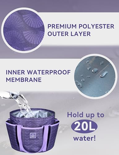 Horse Grooming Tote Bag, Waterproof Grooming Organizer with Multiple Pockets for Brushes & Tools, Stable & Show Use Purple - color: Purple