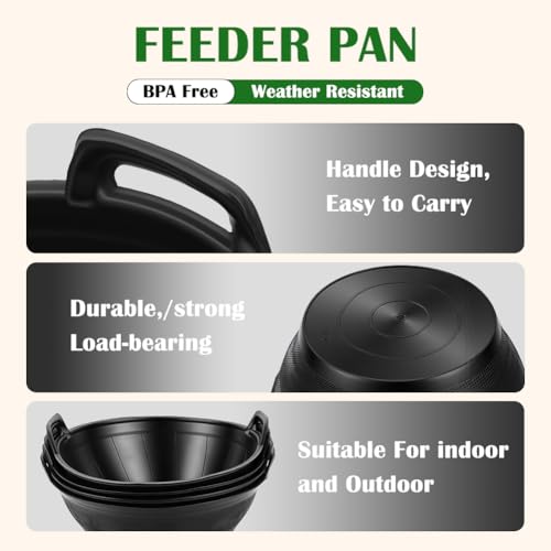 4Pcs Multi-purpose Flexible Feeder Pan, Large Feed Bucket for Animal Feeding, Livestock Water Bowl Chicken Dust Bath Tub for Horse Goat Pig Dog Farm Livestock Poultry