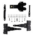 National Hardware Deluxe Latches Decorative T-Hinges Gate Kit, Steel, Black | Includes 2 Hinges, Latch, Strike and Pull for Wood, Vinyl and Metal Fence Gates; Mounting Screws Included - size: Pack of 1