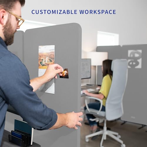 VIVO Freestanding 72 x 66 inch Privacy Panel, Mobile Cubicle Divider, x3 24 inch Wall Partitions, Gray, PP-3-T072G-M - size: 72"