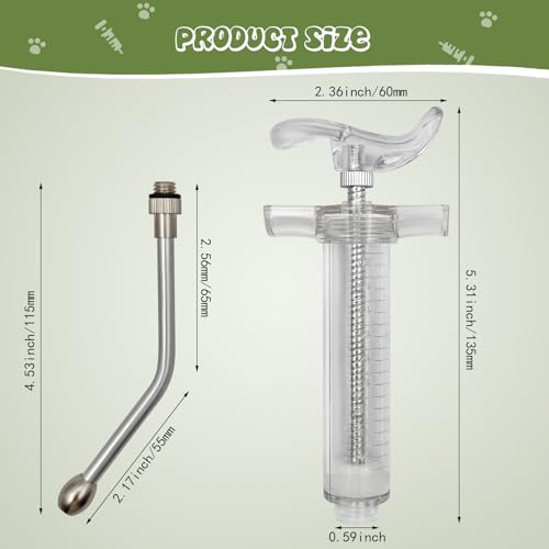 2 pcs Reusable Goats Syringe for Goat, 2 Drench Nozzle Adjustable Dosage Drench Gun Syringe for Sheep (Clear 20ML) - style: Clear
