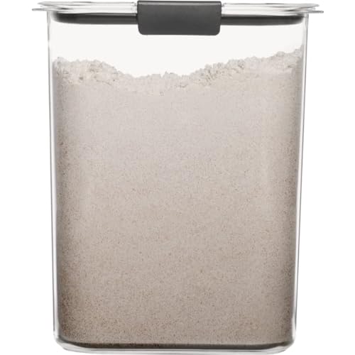 Rubbermaid Brilliance Food Storage Container, 16-Cup, Airtight | Clear/Grey | For Pantry Organization | Pack of 2 - size: Set of 2